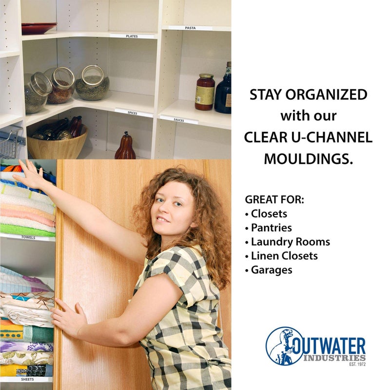 Outwater Plastics 100-Cl Clear 1" Rigid Vinyl Clear Plastic U-Channel/C-Channel 36 Inch Lengths (Pack of 4) - Image 4